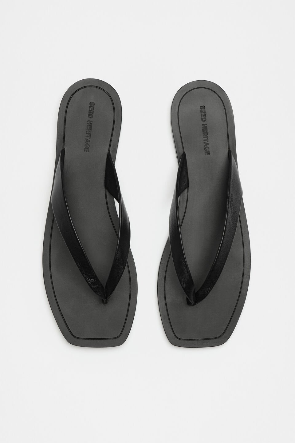 Kenna Leather Flip Flop  Black