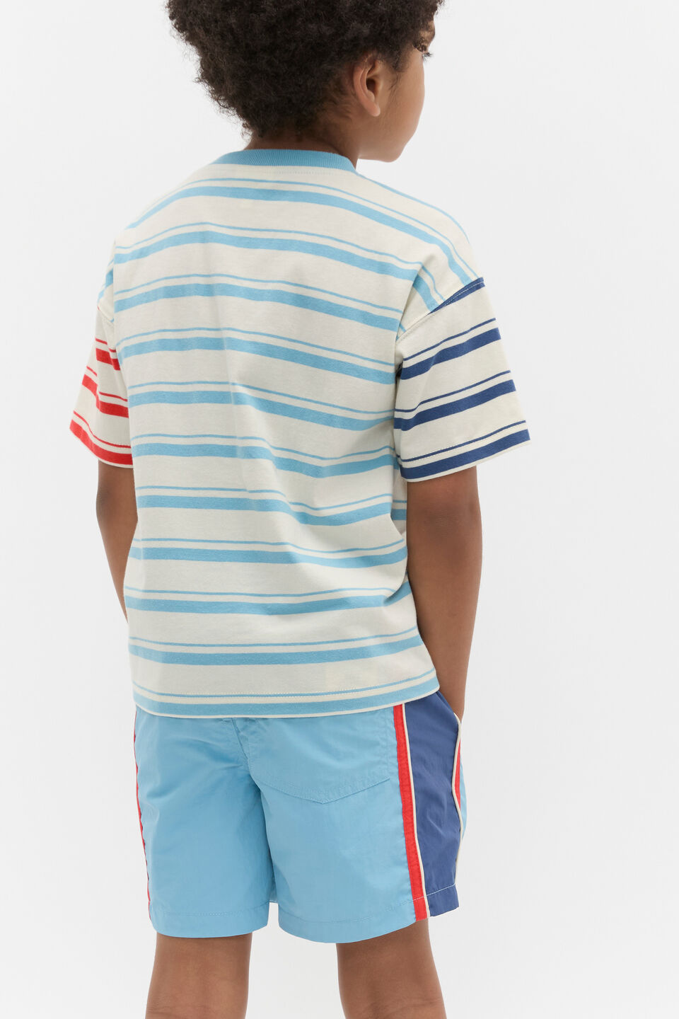 Variegated Stripe Logo Tee  Multi Stripe
