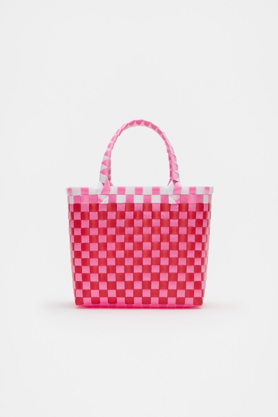 Woven Tote  Strawberry Red
