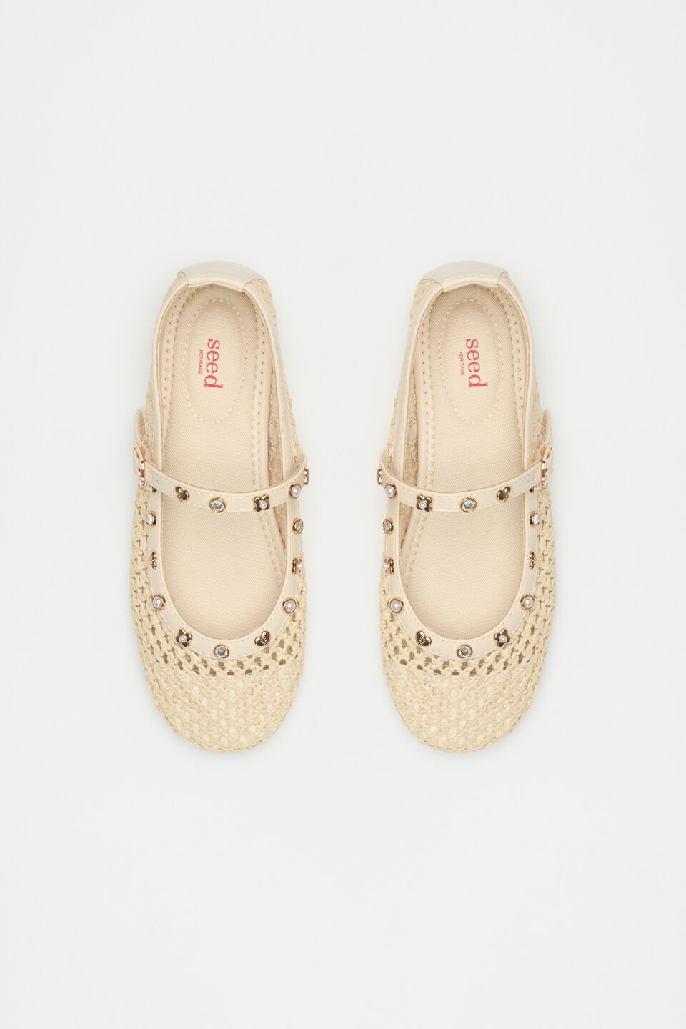 Stud Detail Woven Ballet  Canvas