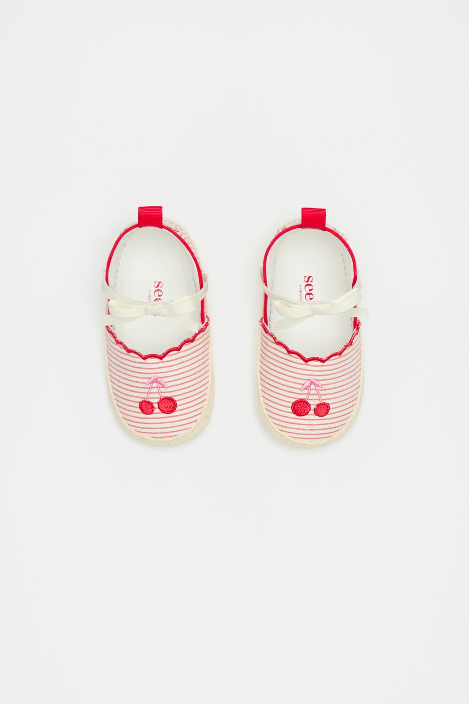 Mini Stripe Espadrille  Strawberry Red