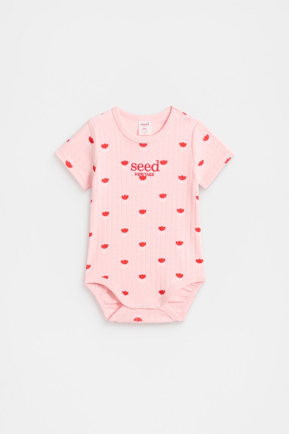 Flower Pointelle Bodysuit  Pretty Pink
