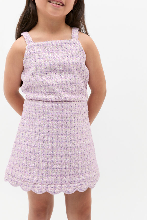 Scallop Tweed Skirt  Soft Lilac  hi-res