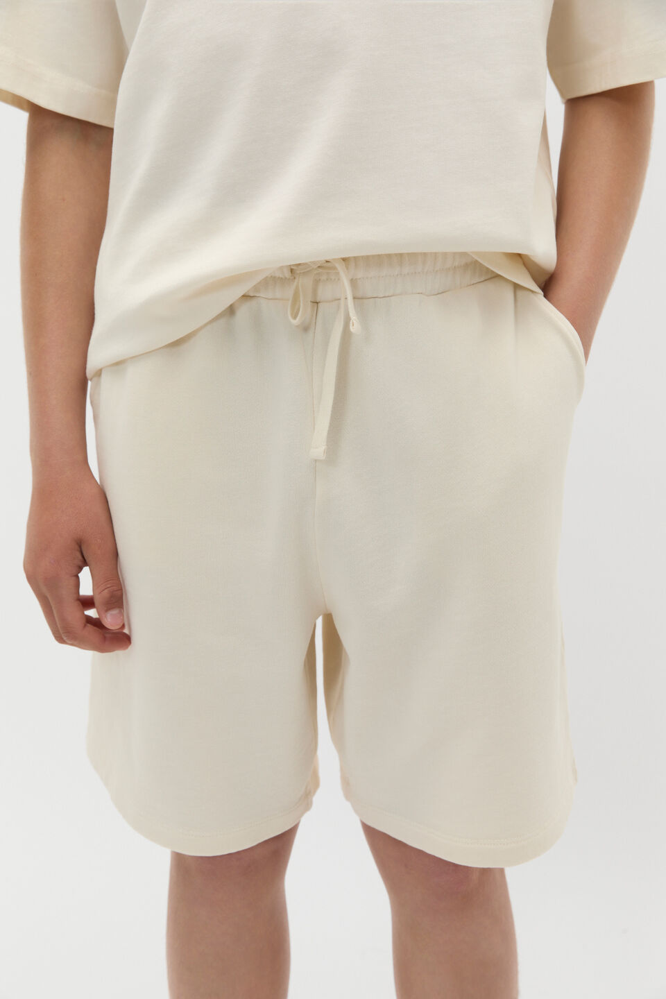 Long Line Track Short  Vintage Cream