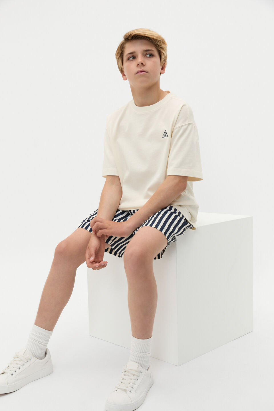 Stripe Boardshort  Midnight Blue