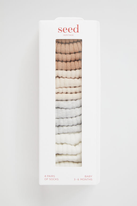 Rib Sock Multipack  Neutral  hi-res