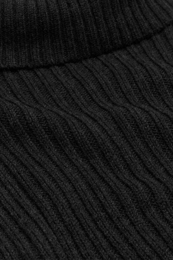 Collar Knit Poncho  Black  hi-res