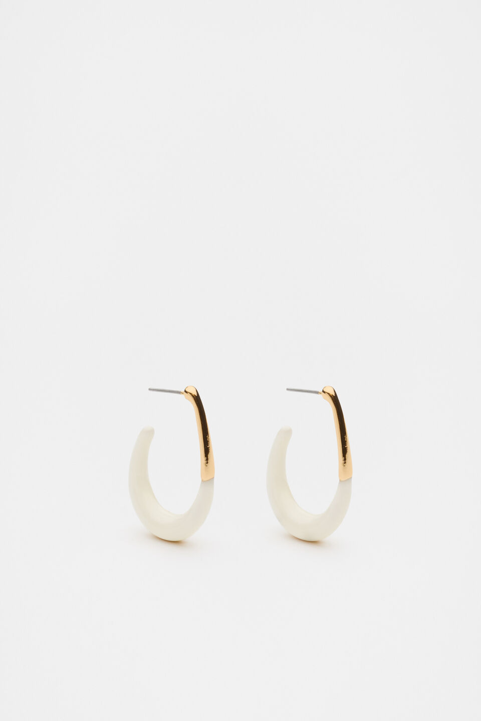 Enamel Teardrop Hoop  Coconut Cream