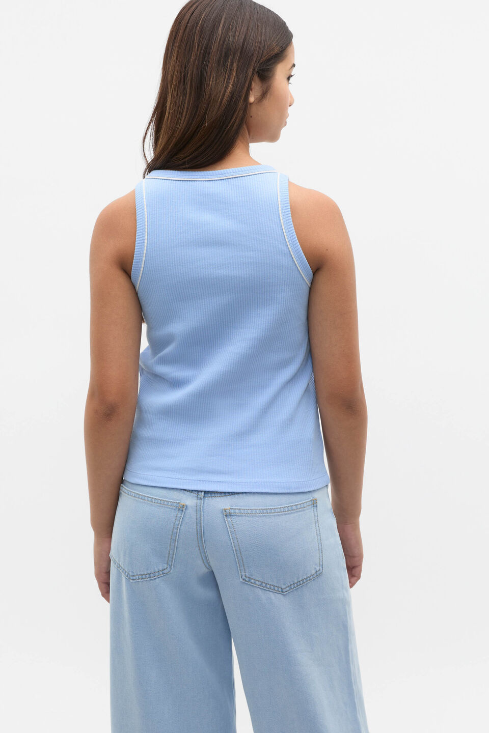 Core Logo Rib Tank  Bright Sky