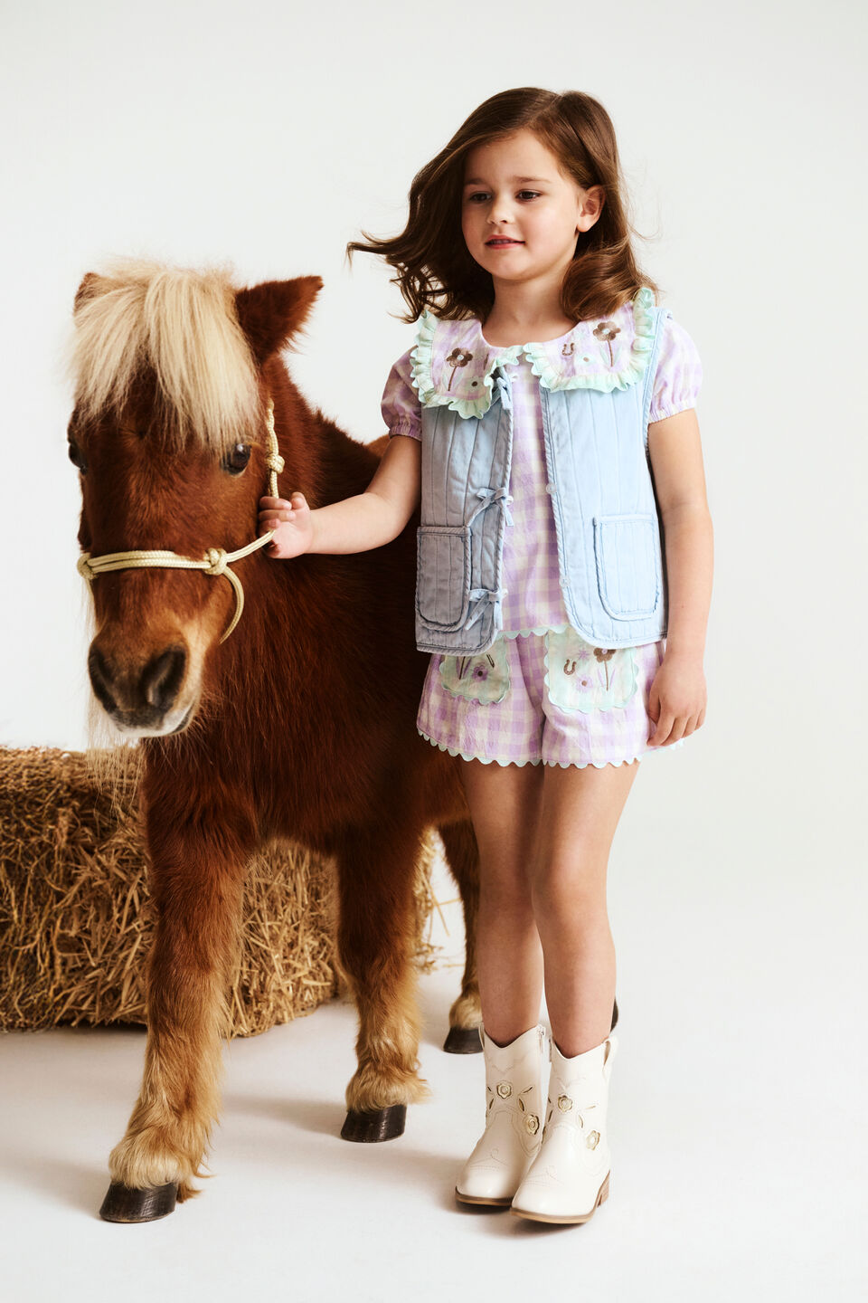 Spliced Gingham Short  Multi