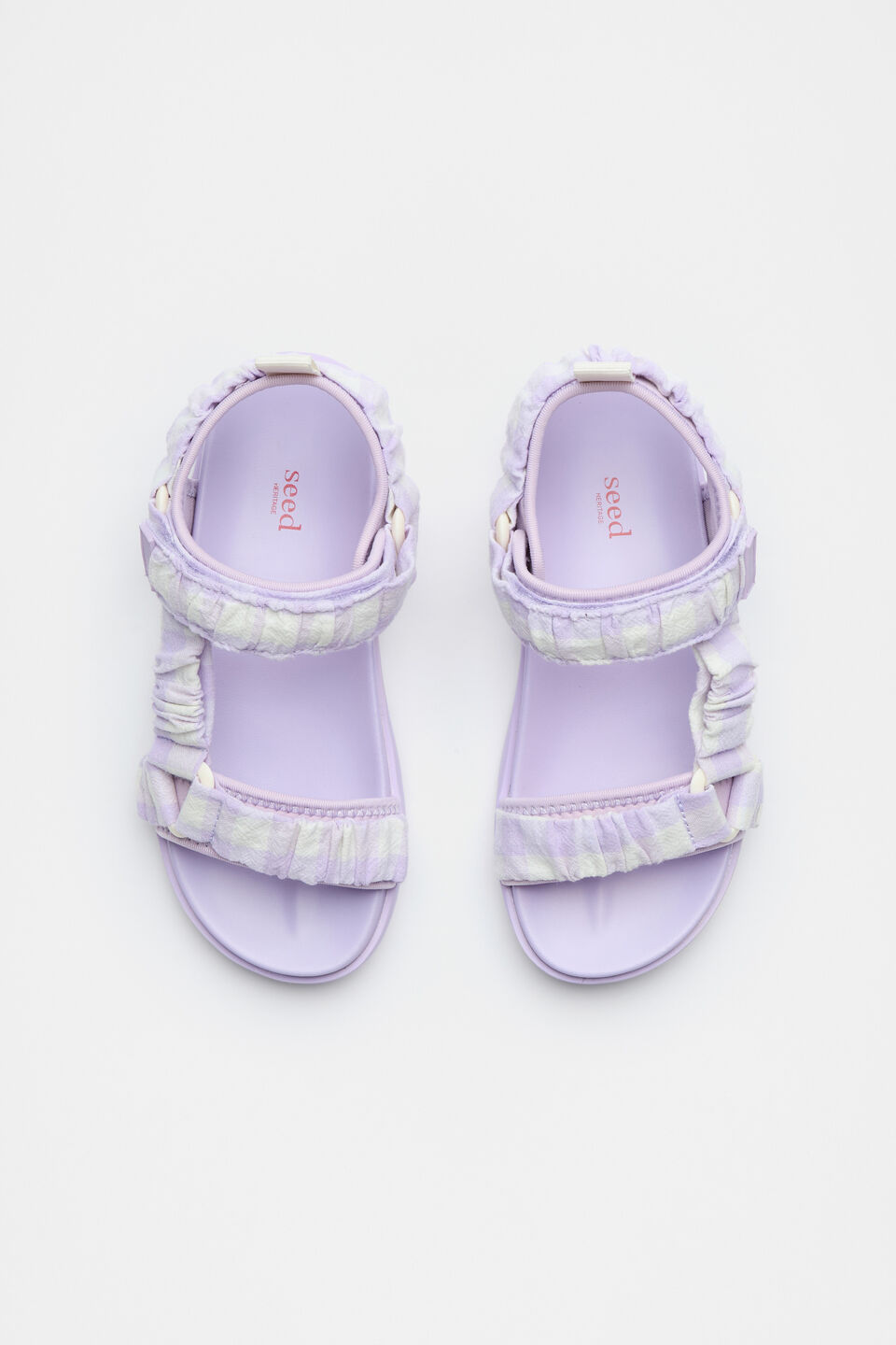 Gingham Trek Sandal  Lavender