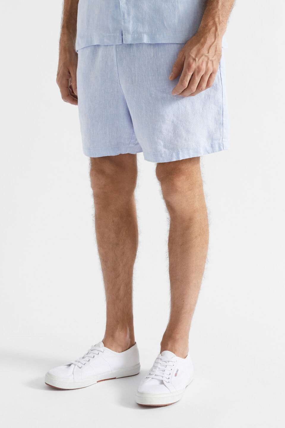 Linen Short  Light Blue Crossdye
