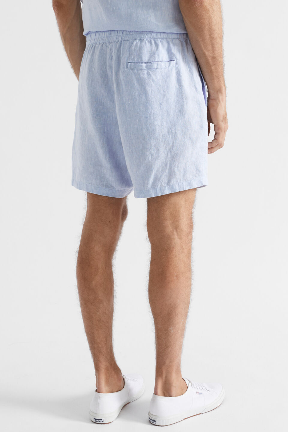 Linen Short  Light Blue Crossdye