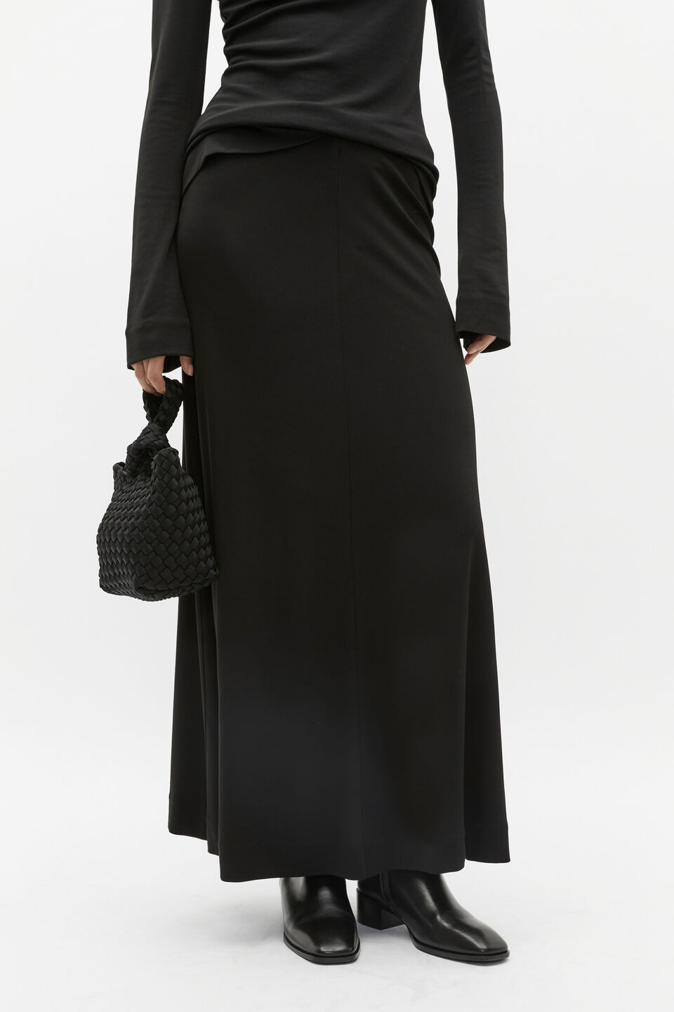 Micro Jersey Skirt  Black