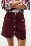 Wool Blend Button Mini  Plum Red  hi-res