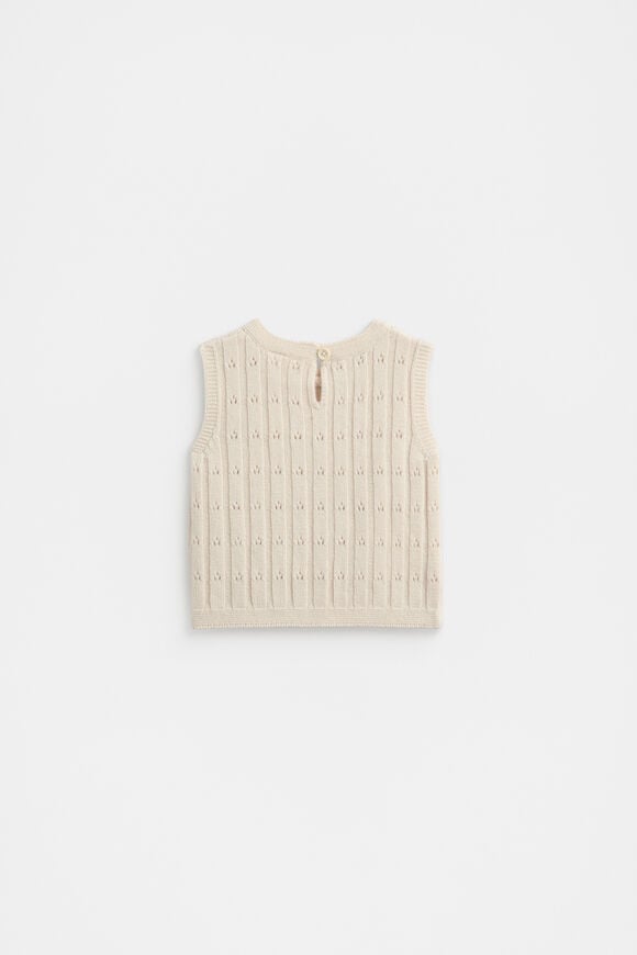 Pointelle Knit Vest  Soft Cream  hi-res