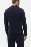 Merino Wool Long Sleeve Polo  Midnight Blue  hi-res