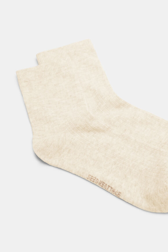 Core Quarter Crew Sock  Soft Beige Marle  hi-res