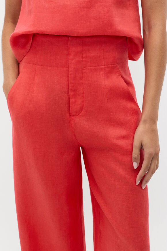 Core Linen Waisted Pant  Electric Crimson  hi-res