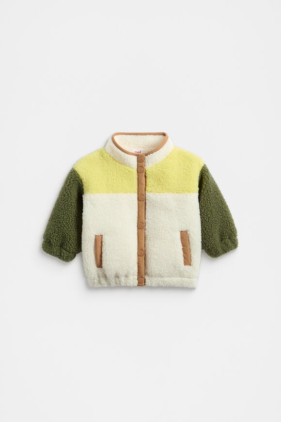 Colourblock Teddy Jacket  Multi  hi-res