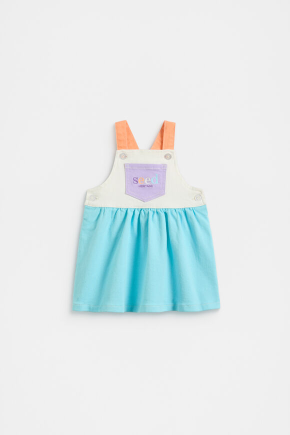 Colourblock Logo Pinafore  Multi  hi-res
