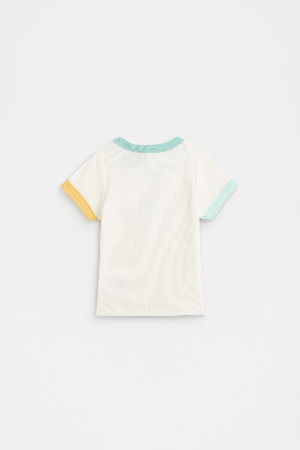 Colourblock Rib Logo Tee  Vintage Cream