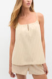 Stripe Cami and Short PJ Set  Ecru  hi-res