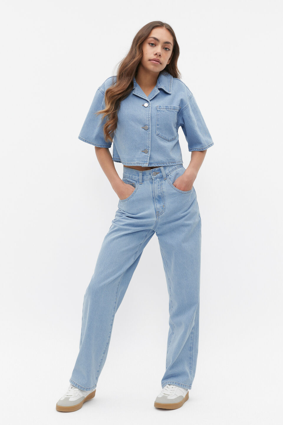 Denim Over Shirt  Washed Blue