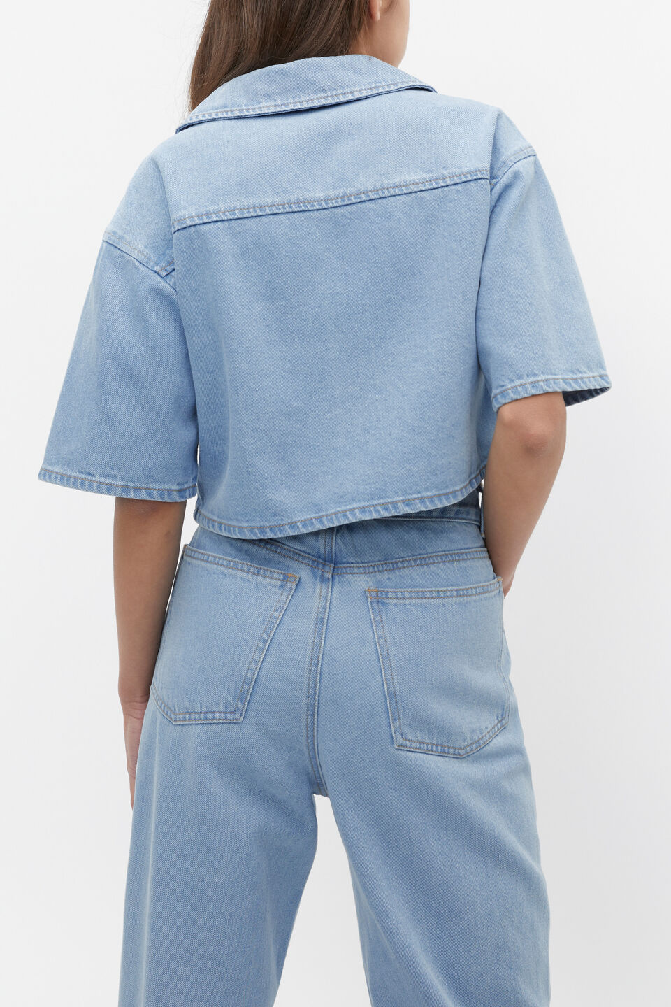 Denim Over Shirt  Washed Blue