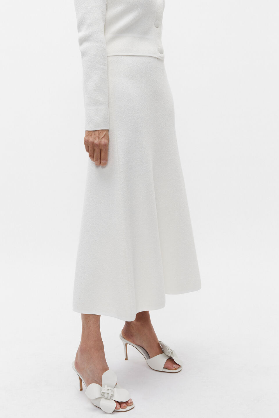 Boucle Knit Swing Skirt  Cloud Cream