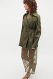 Linen Crop Trench Coat  Olive Leaf  hi-res