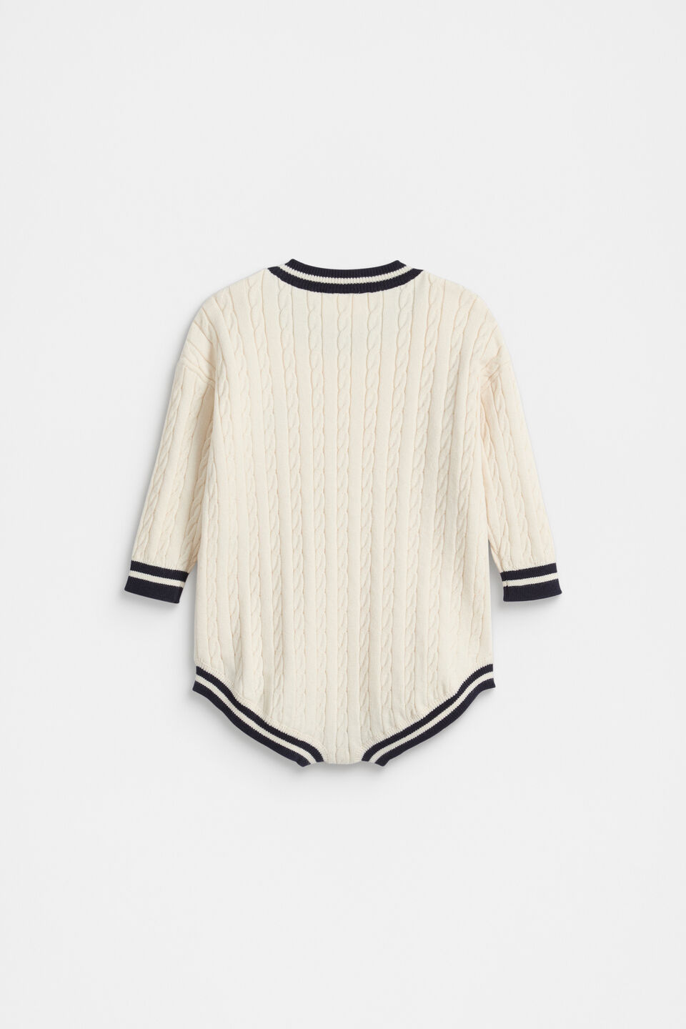 Heritage Cable Knit Onesie  Coconut Cream