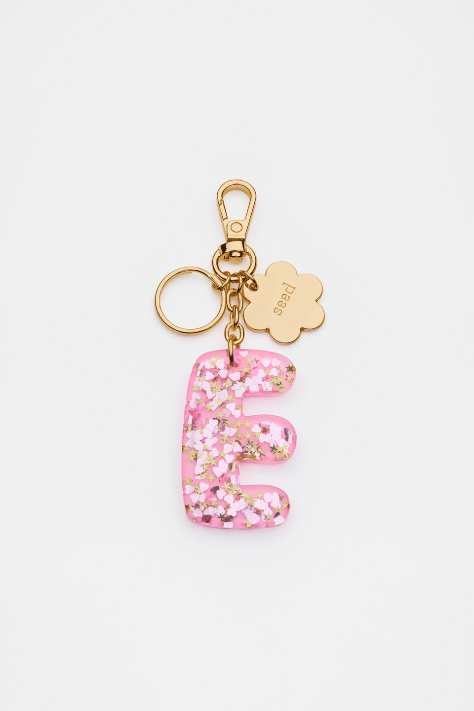 Glitter Initial Bag Charm  E
