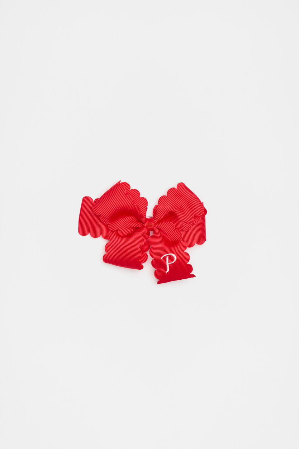Grosgrain Initial Bow Duck Clip  P