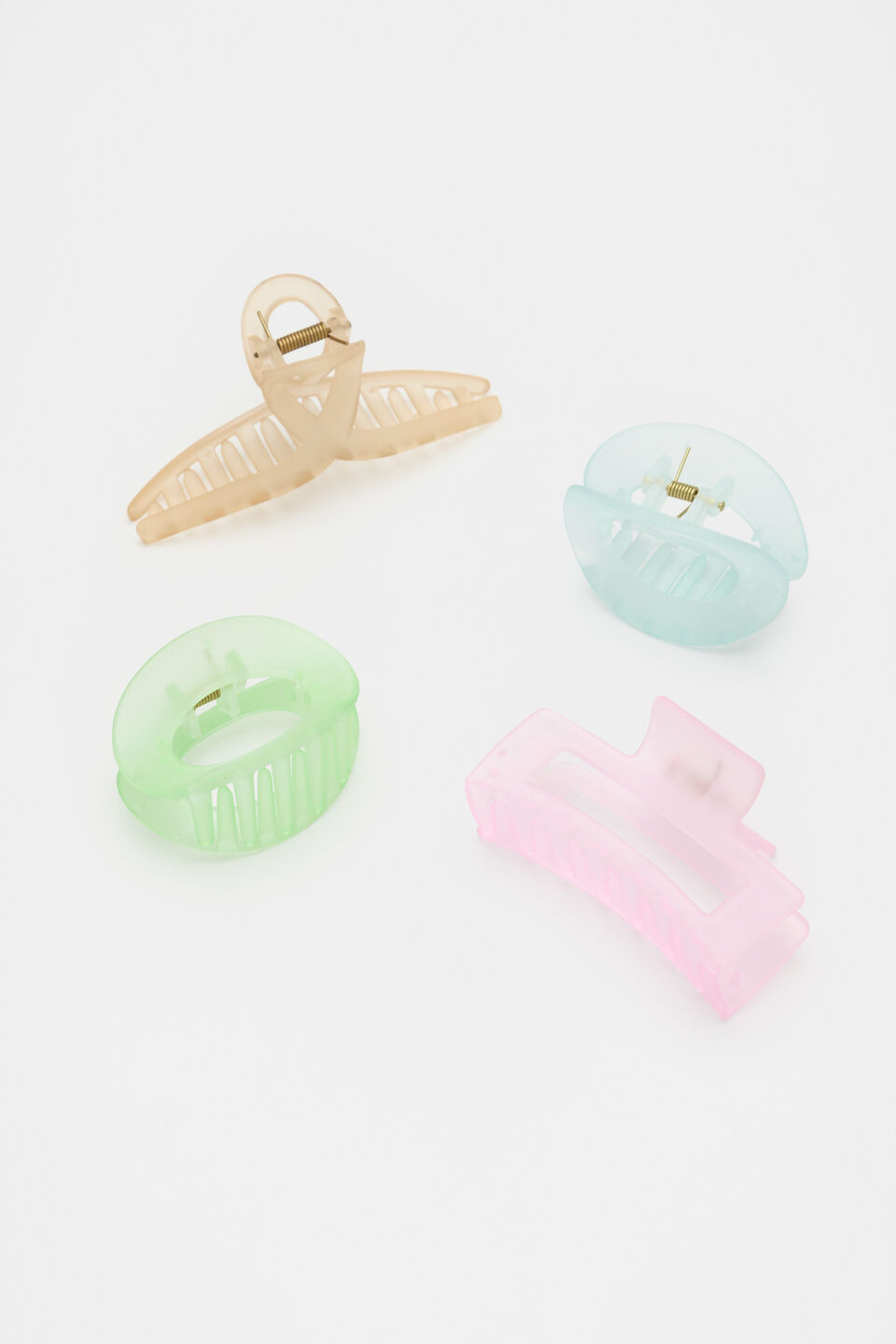 Curved Hair Claw Pack  Ecru