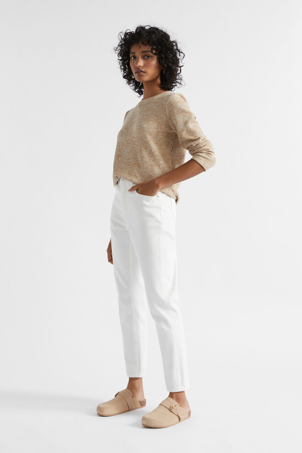 Twist Rib Long Sleeve Top  Honey Gold Twist