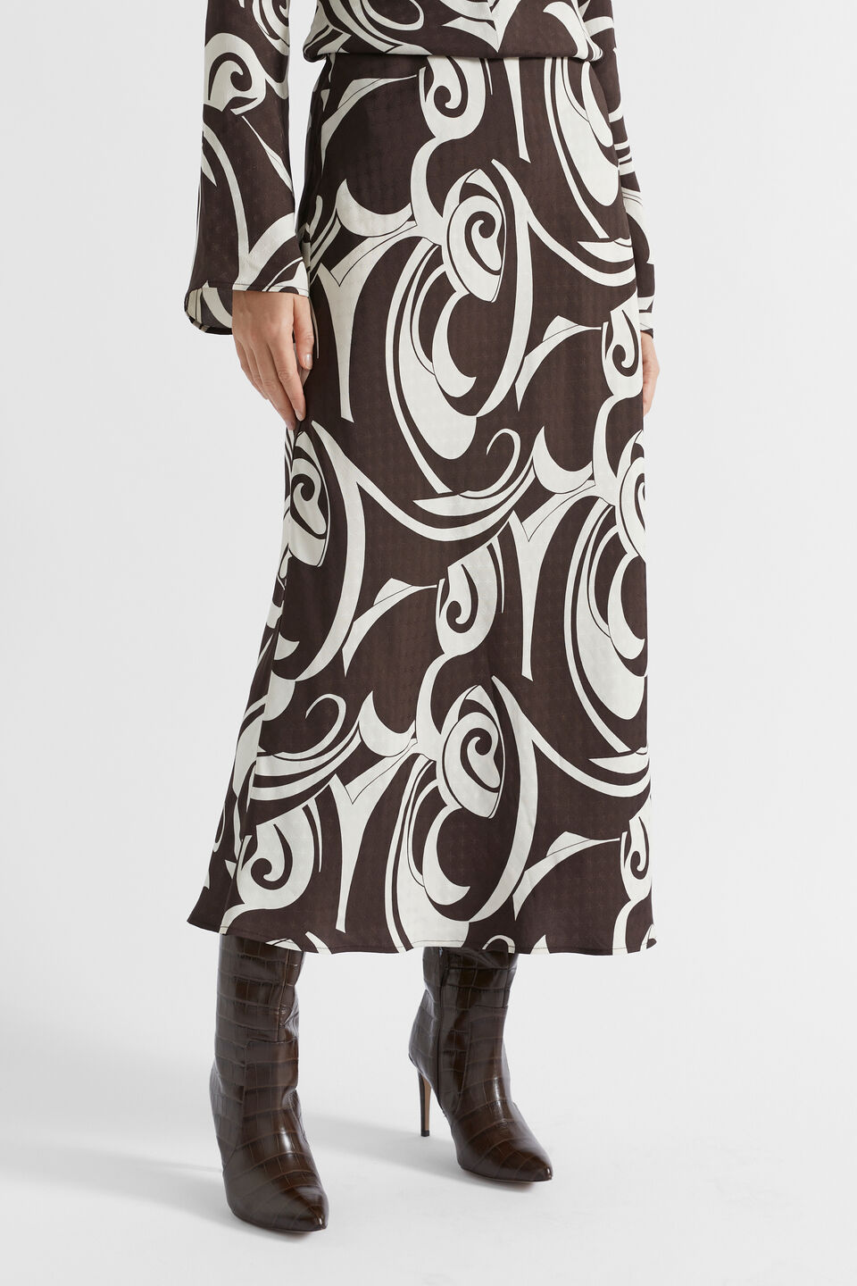 Jacquard Swirl Skirt  Retro Swirl