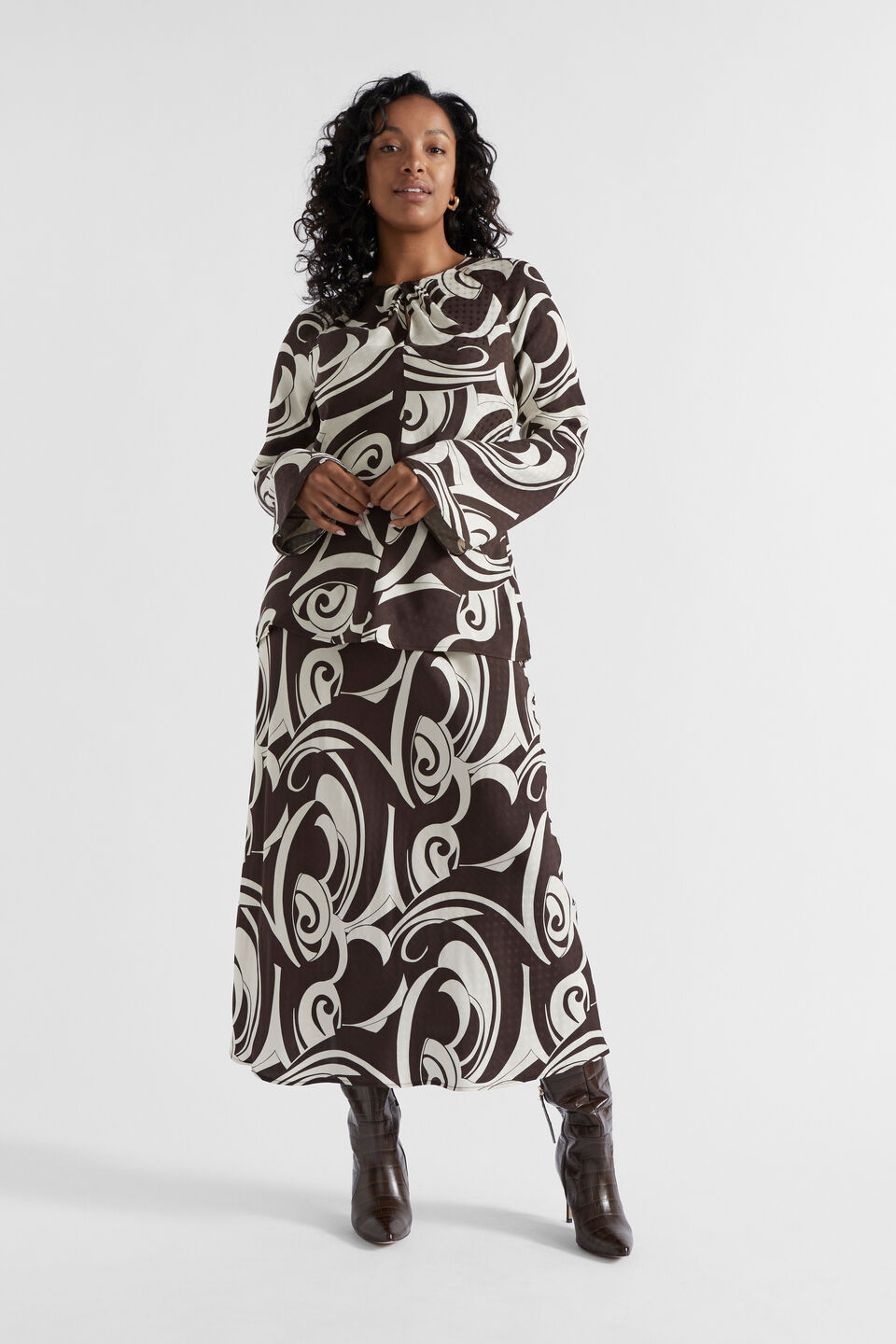 Jacquard Swirl Skirt  Retro Swirl