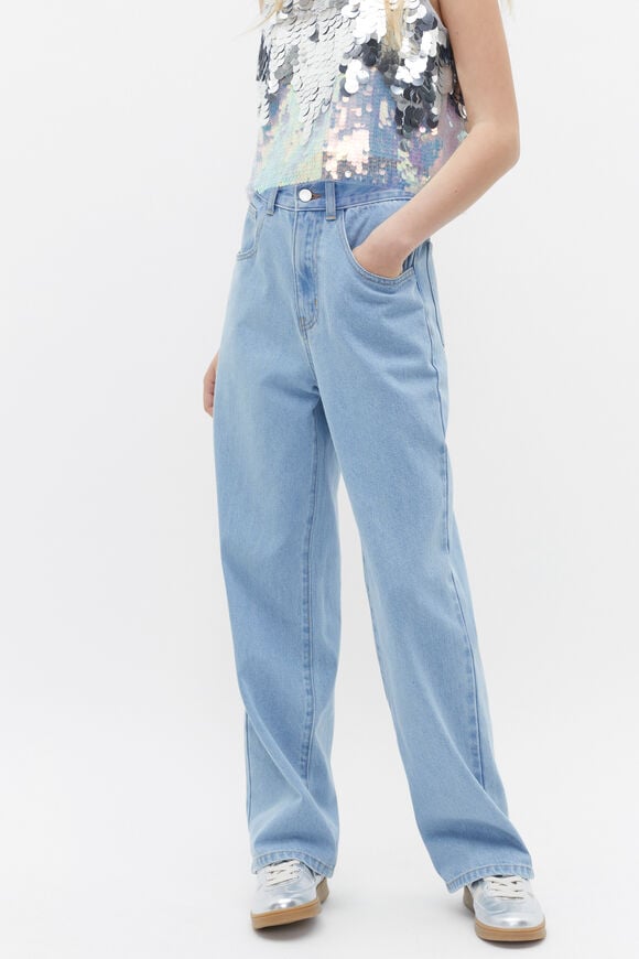 Straight Denim Jean  Washed Blue  hi-res