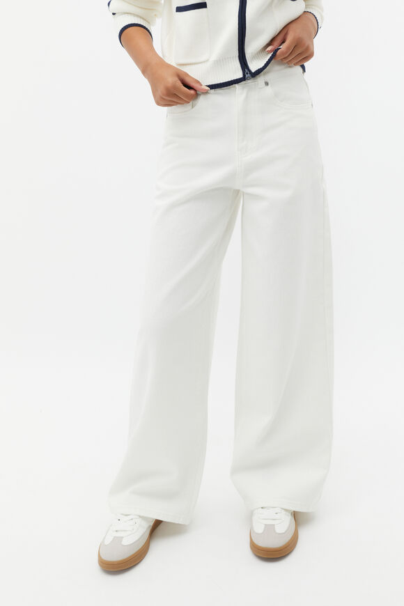 Essential Wide Leg Jean  Light Cream  hi-res