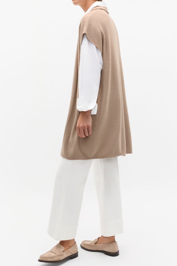 Rib Knit Poncho  Cookie  hi-res