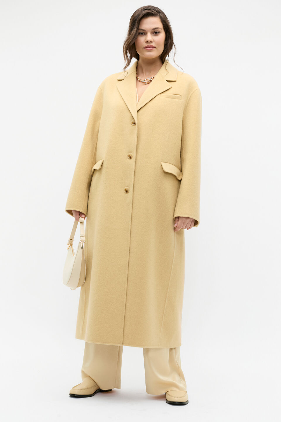 Wool Blend Boyfriend Coat  Marzipan Marle