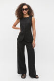 Linen Concealed Placket Vest  Black  hi-res