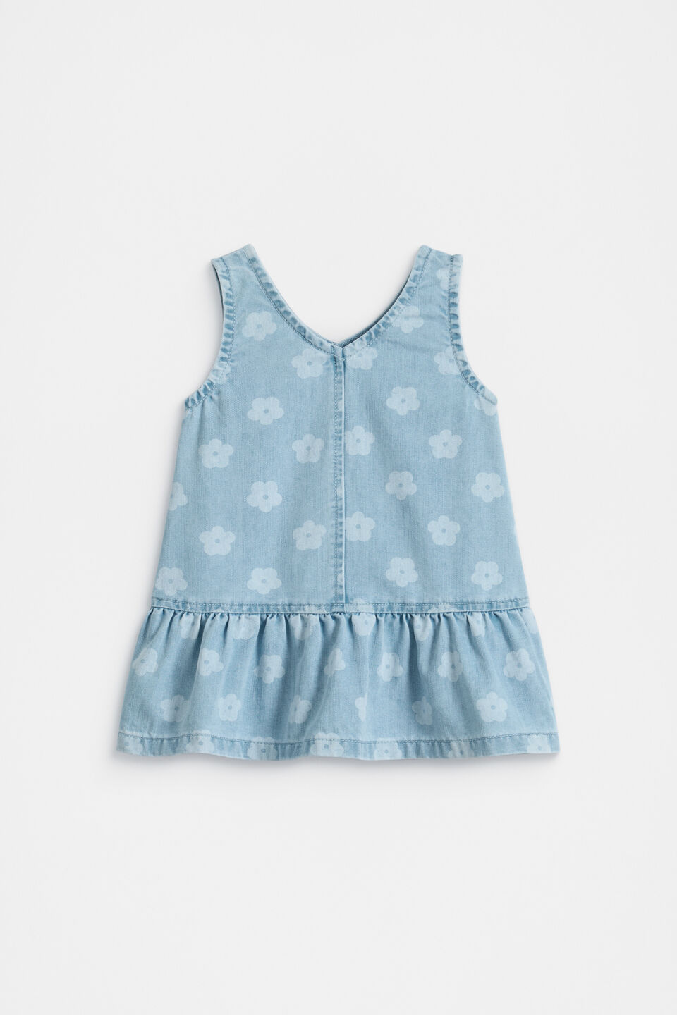 Floral Denim Dress  Light Wash