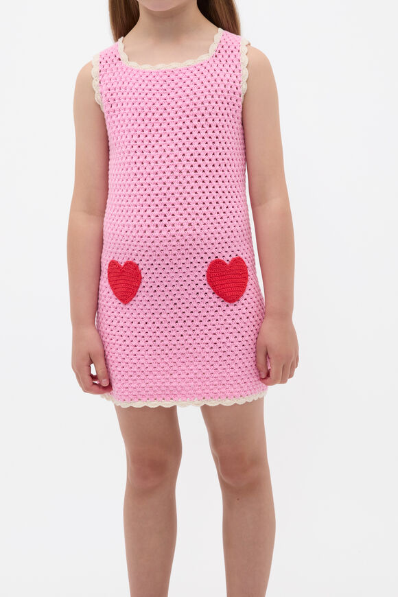 Heart Crochet Dress  Candy Pink  hi-res