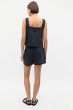 Square Neck Linen Shell Top  Twilight Blue  hi-res