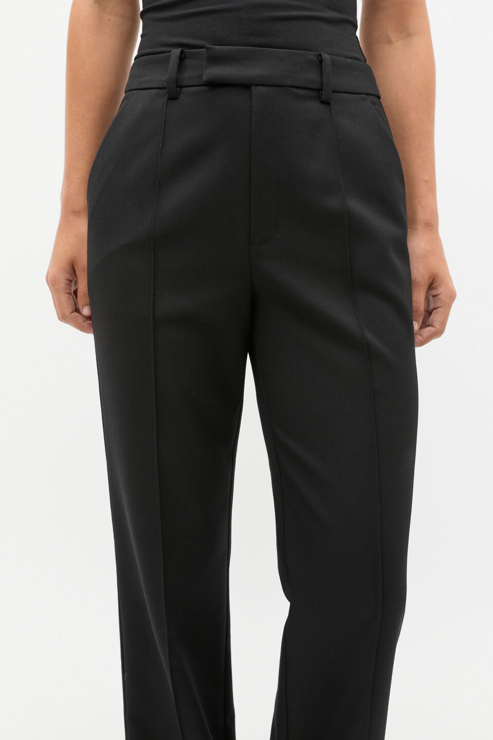 Wool Blend Tailored Pant  Black