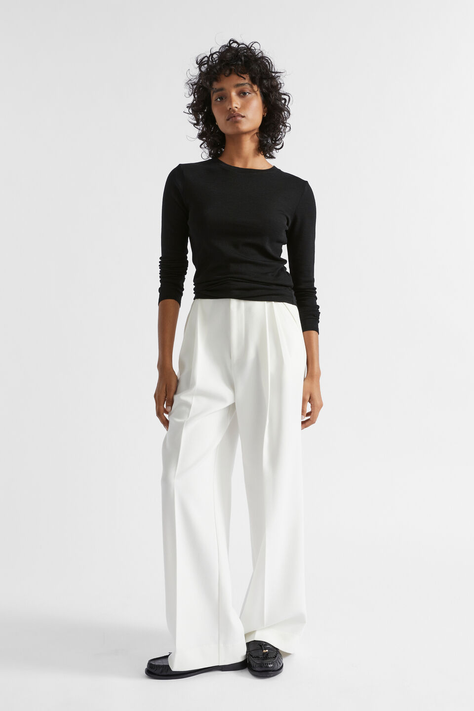 Babywool Crew Neck Top  Black