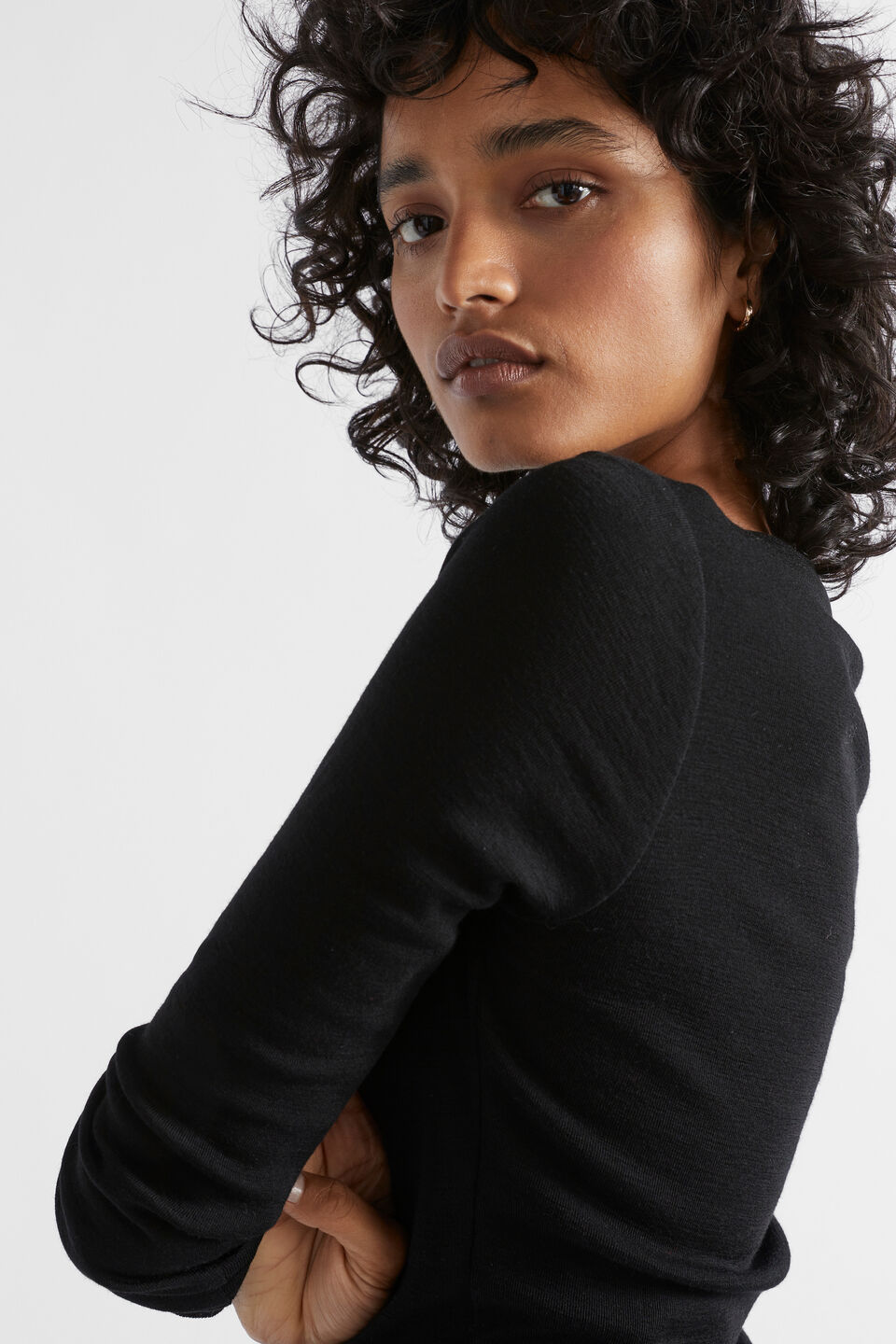 Babywool Crew Neck Top  Black