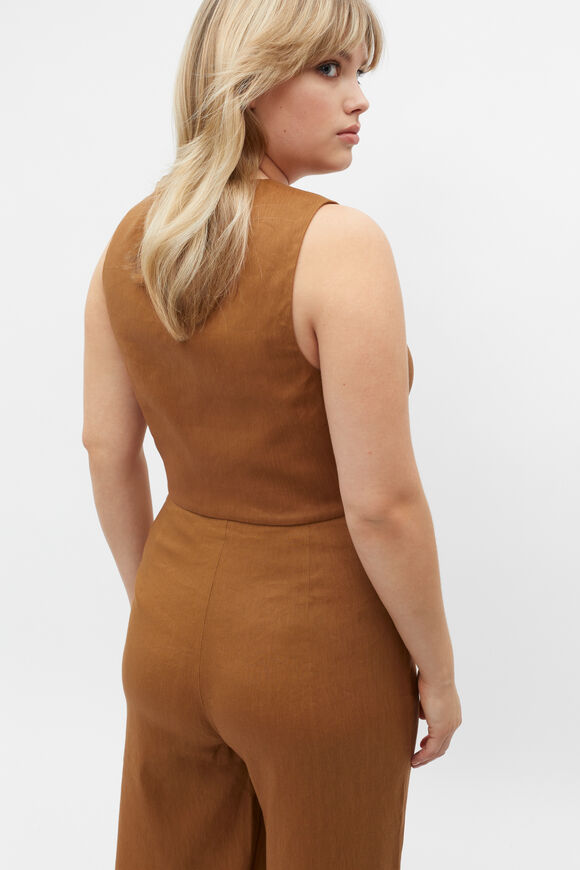 Tailored Crop Vest  Cinnamon Spice  hi-res